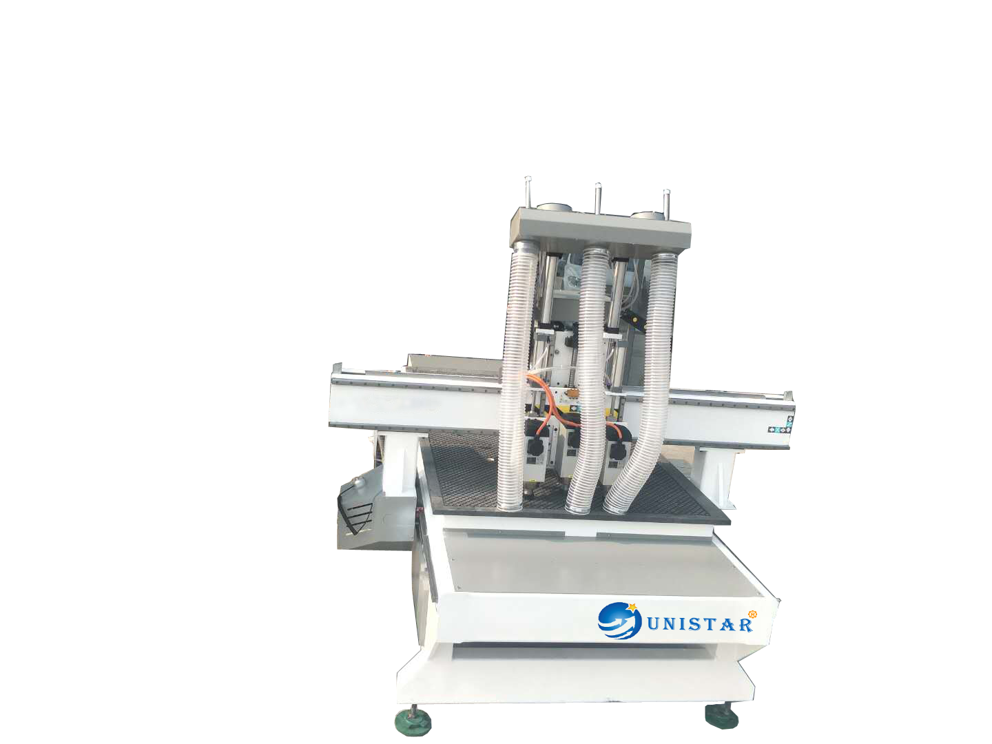 Router do CNC de três linhas centrais com processo de três